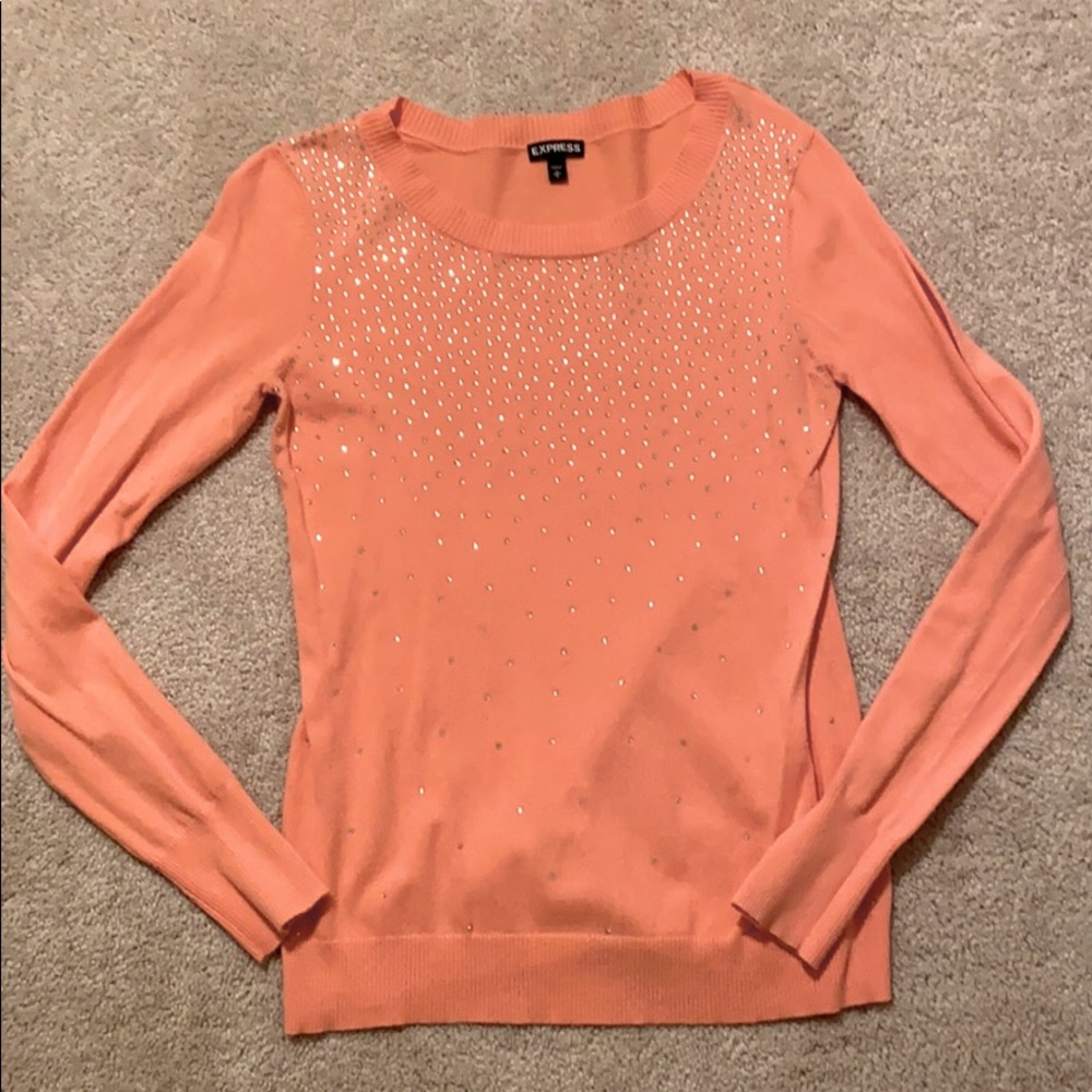 Express Coral Bling Sweater